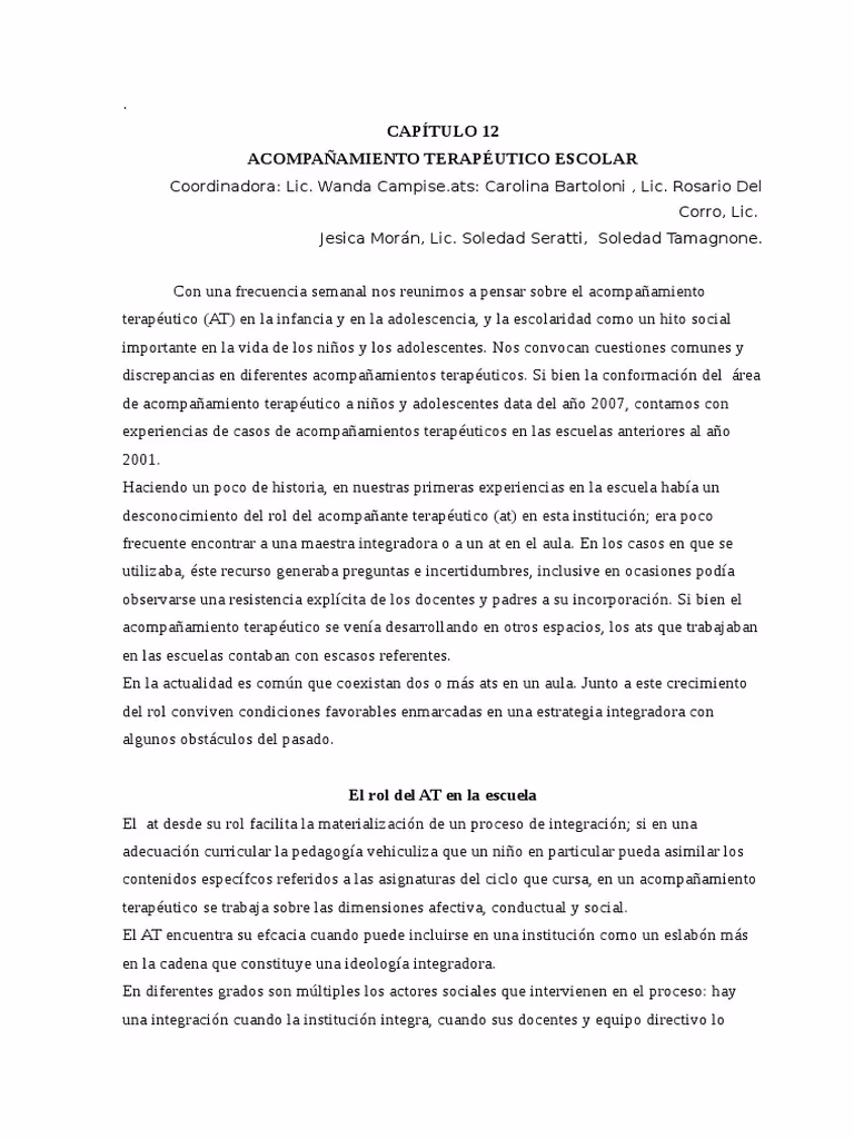¿Cuáles son las funciones de un acompañante terapéutico en la escuela primaria?
