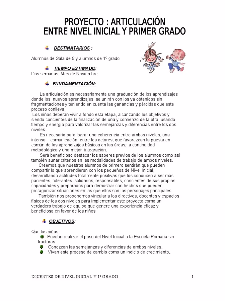 ¿Qué es la articulación entre Nivel Inicial y primaria?