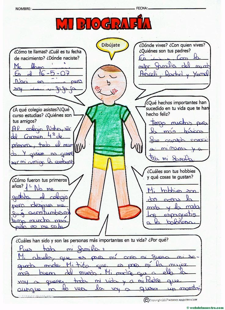¿Cómo hacer una autobiografía de un niño de primaria?