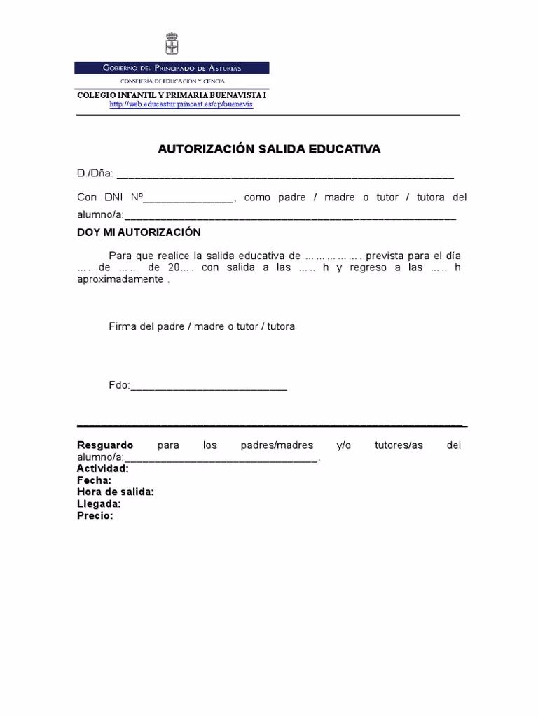 ¿Qué es una carta de autorización para la escuela?