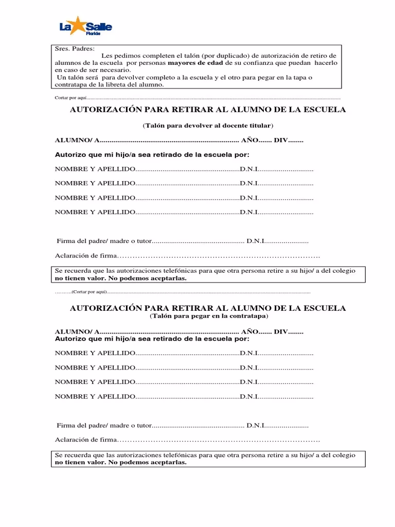 ¿Cómo redactar una autorización para mi hijo?