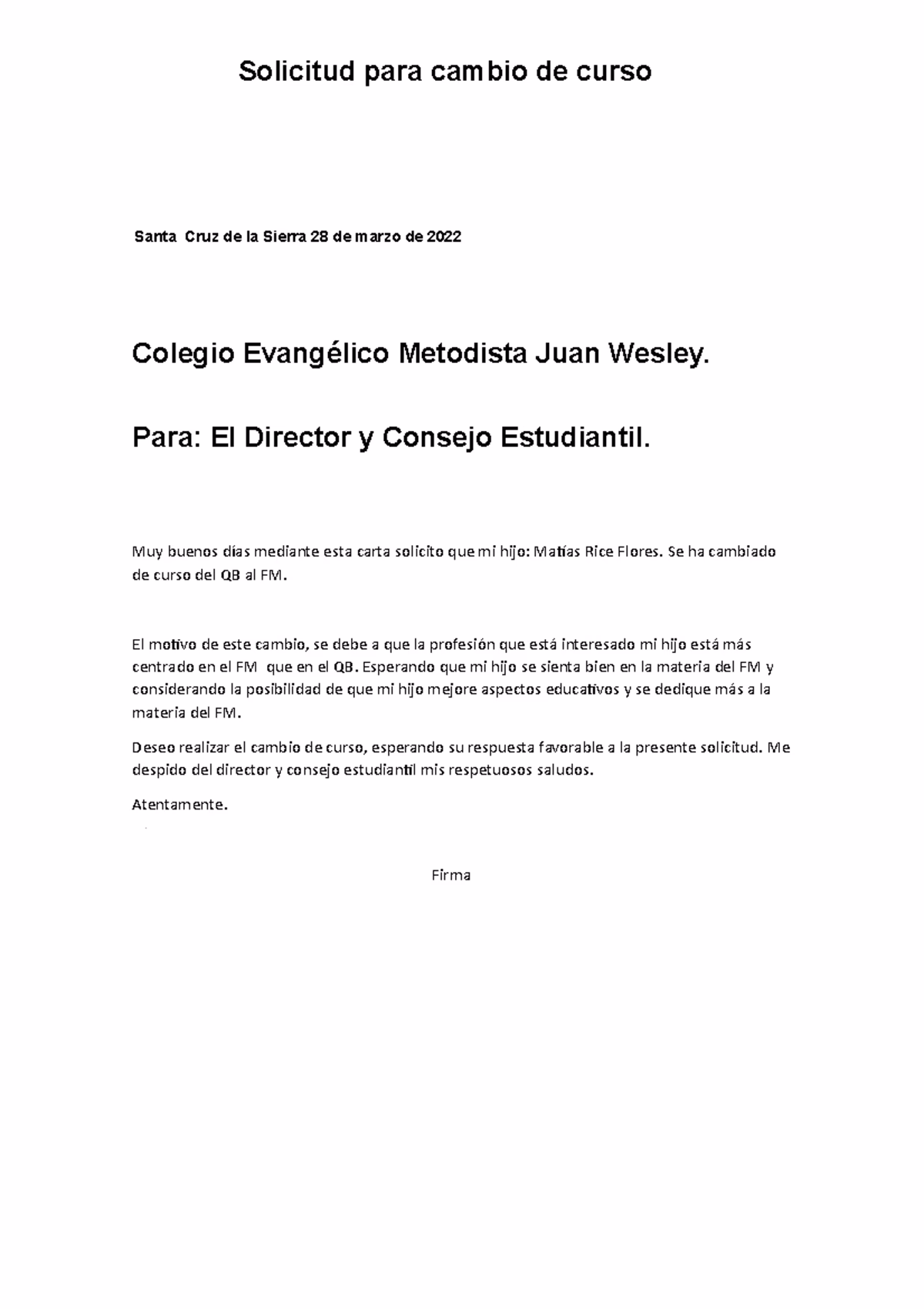 ¿Qué es una oferta de cambio de curso?