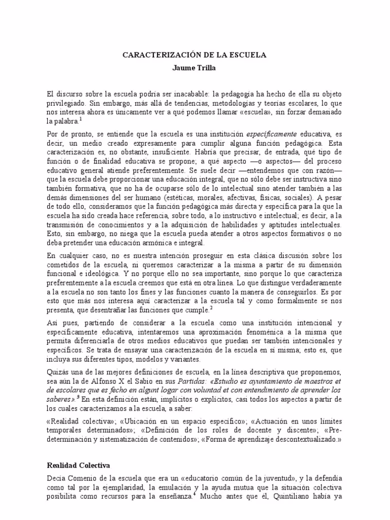 ¿Qué es la caracterización en educación?