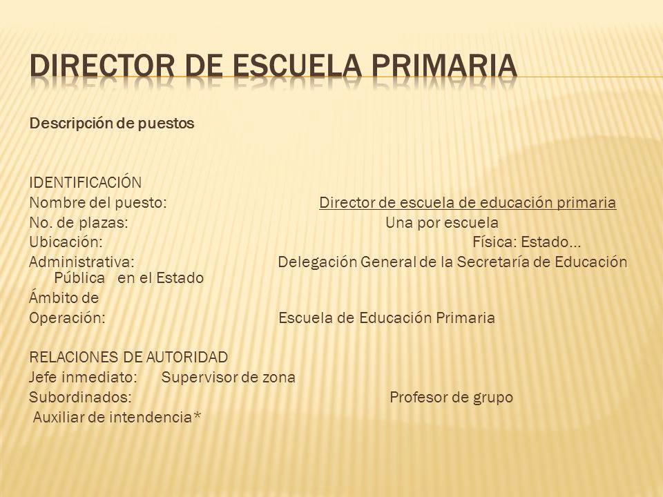 ¿Cuál es la cadena de mando en una escuela primaria?