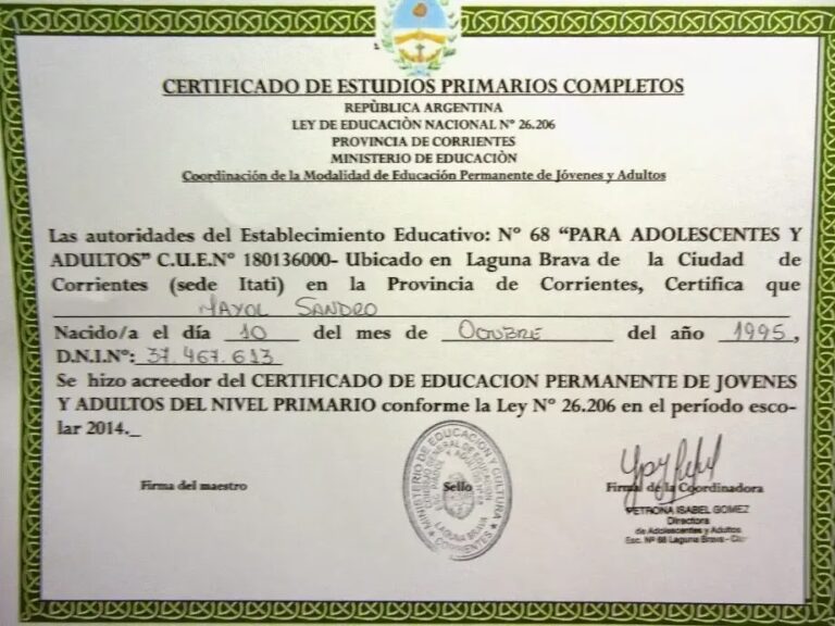 Certificado de Estudios Primarios: Guía Esencial | EEST1