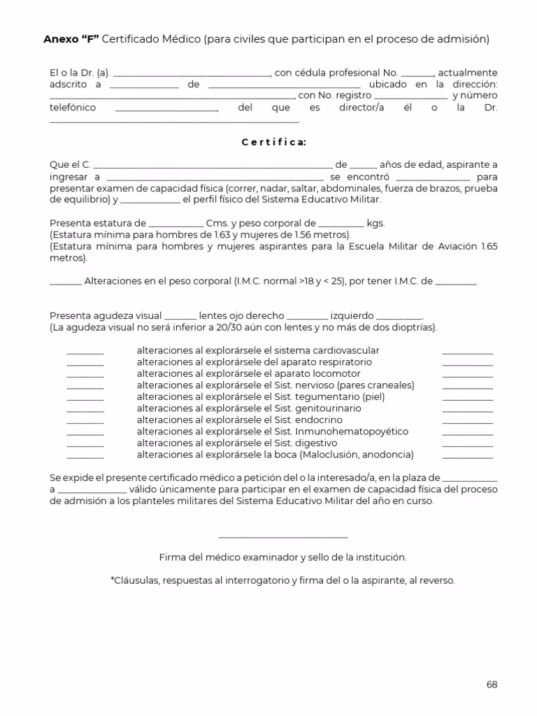 ¿Qué debe decir un certificado médico para colegio?