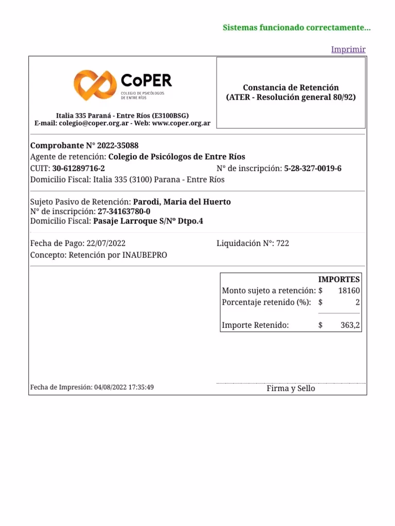 ¿Cuál es el cuit del gobierno de la provincia de Entre Ríos?