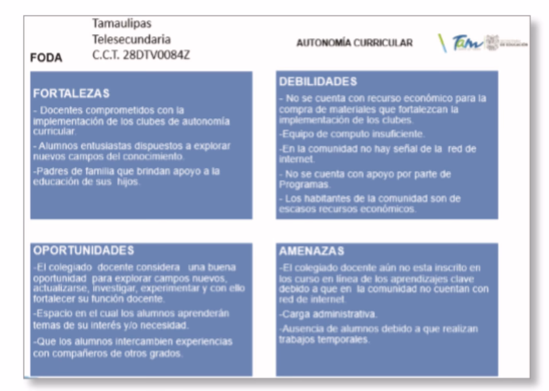 ¿Cómo se utiliza el análisis FODA en las escuelas?
