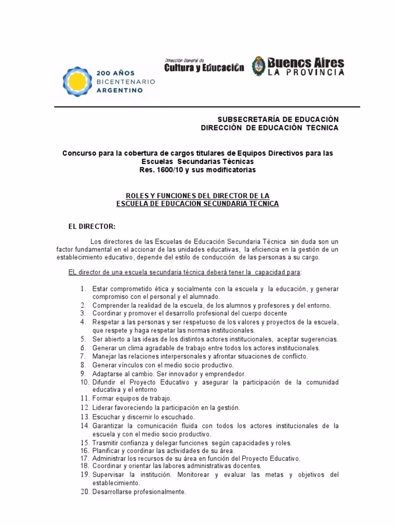 ¿Cuál es el papel de un director en una escuela secundaria?