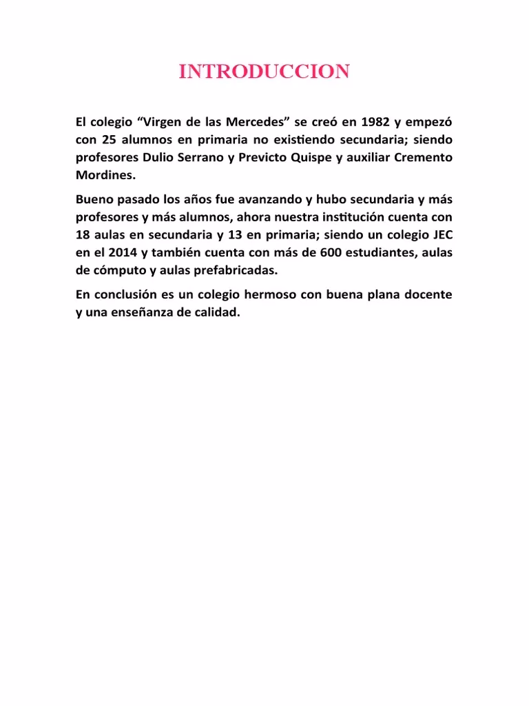 ¿Cómo hacer la introducción de un proyecto ejemplo?