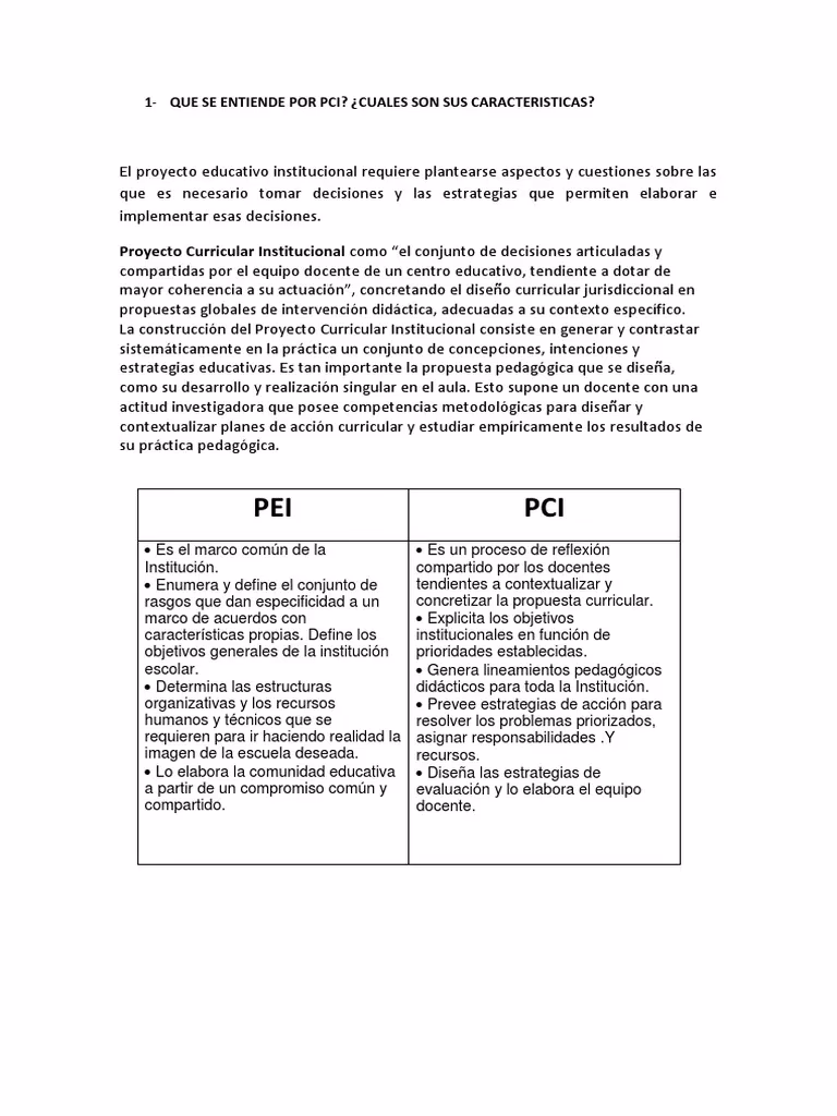 ¿Qué es el PEI, PAT, PCI y RI?