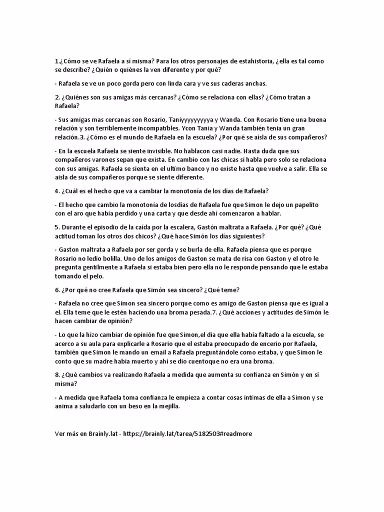 ¿Cómo es la vida de Rafaela en la escuela?