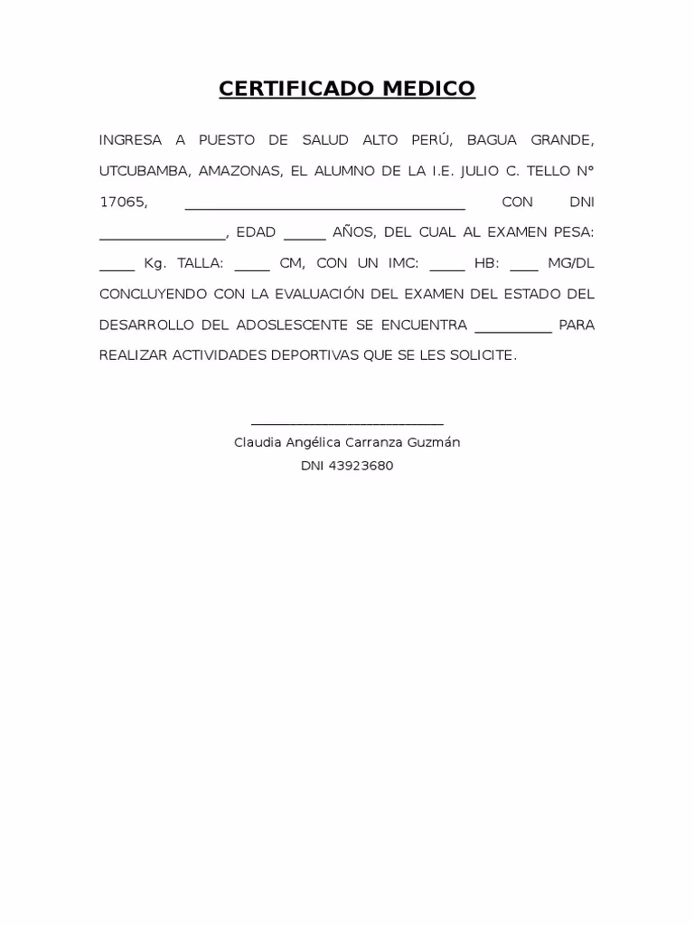 ¿Cómo redactar un certificado médico?