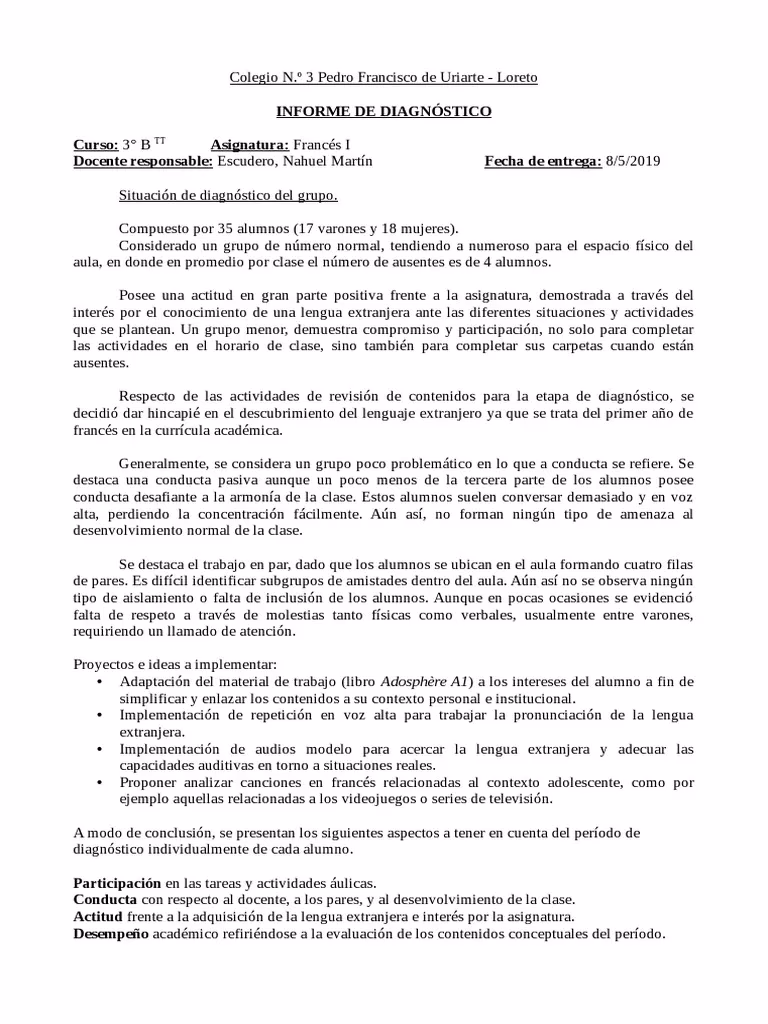 ¿Cómo redactar un informe de diagnóstico?