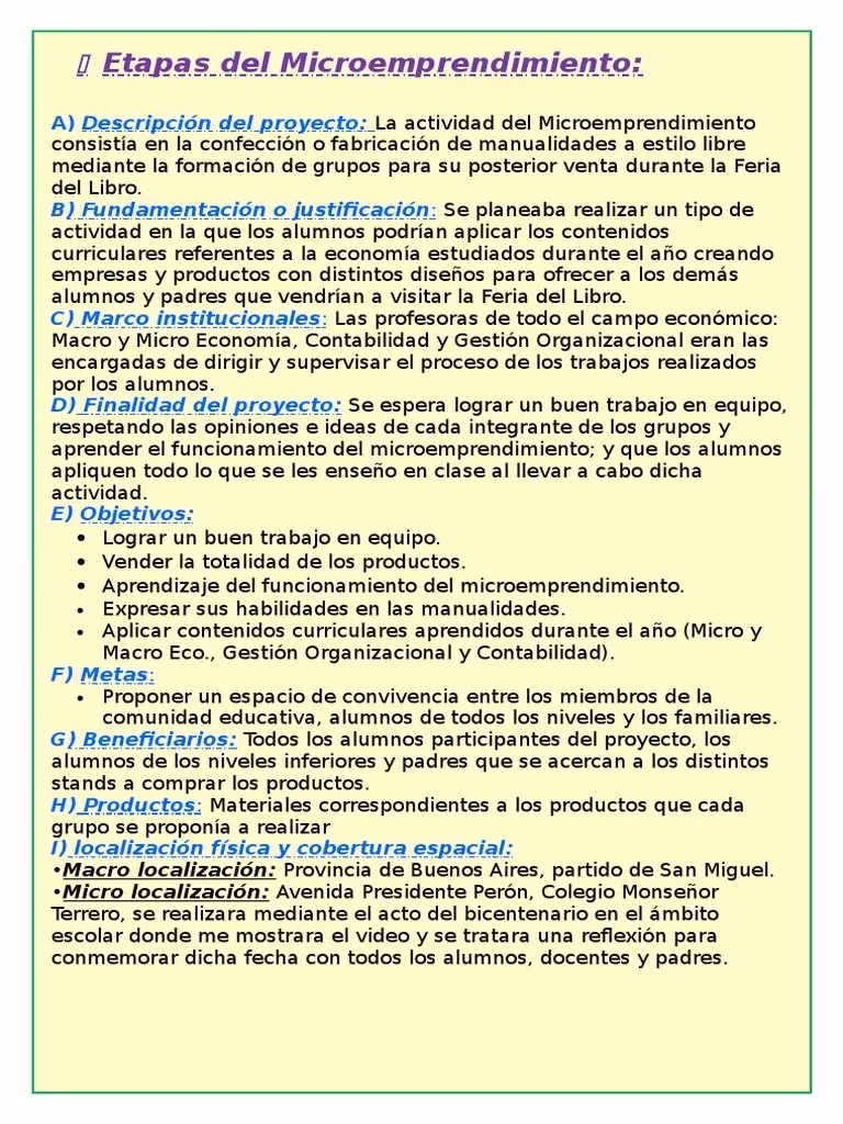 ¿Cómo elaborar un emprendimiento escolar?