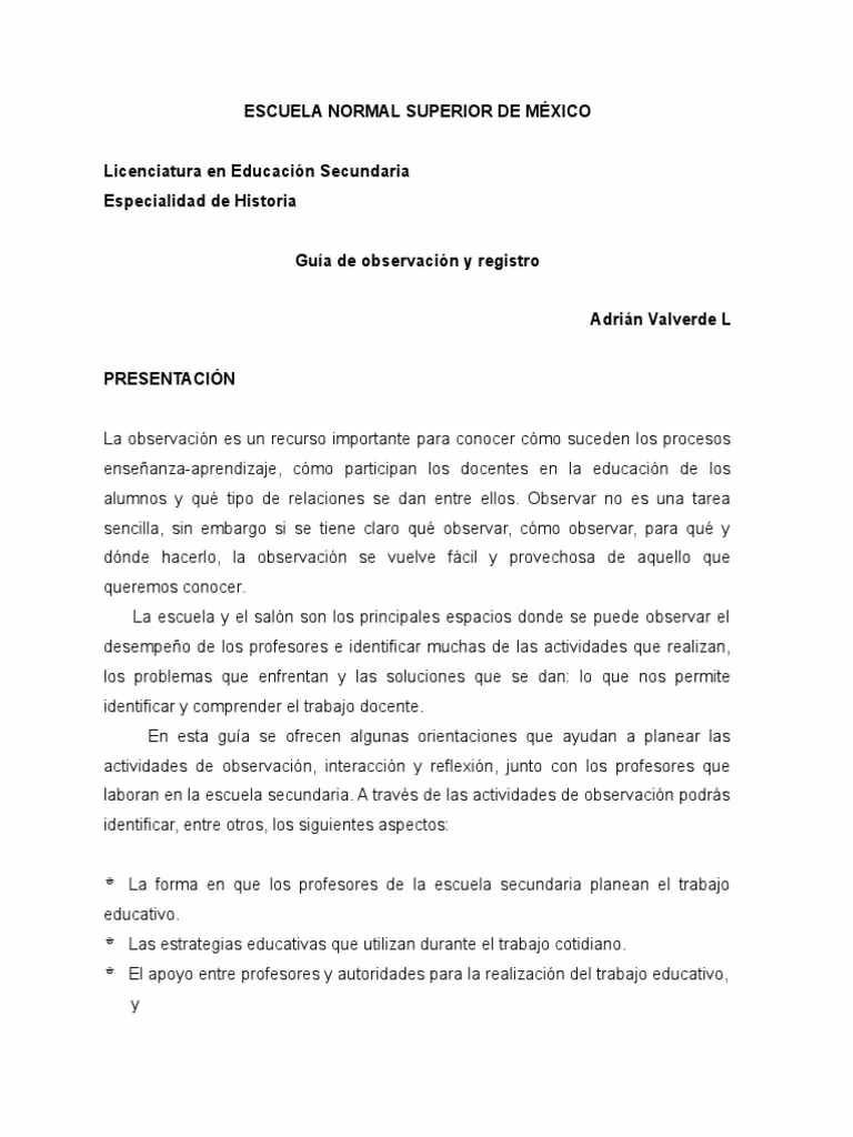 ¿Cómo se realiza una observación de clase?