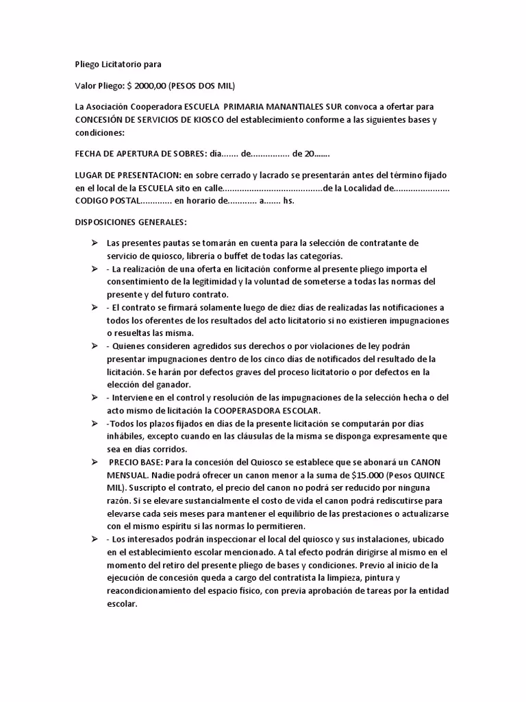 ¿Qué es una licitación escolar?