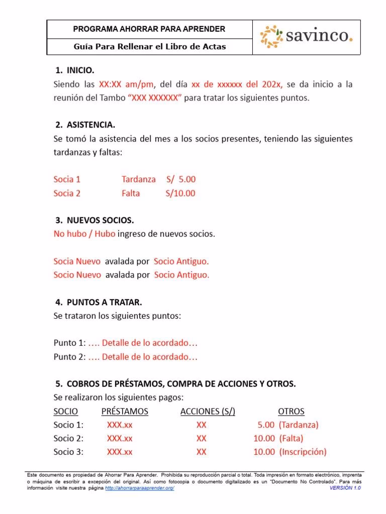 ¿Cómo se debe escribir en un libro de actas?