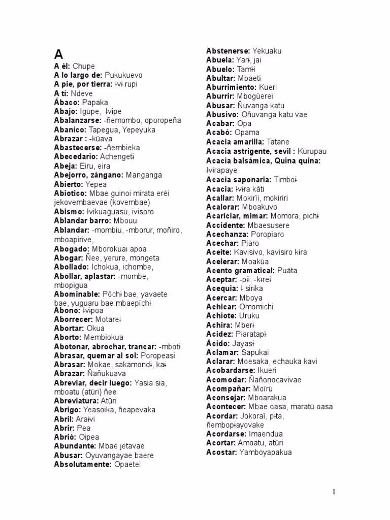 ¿Cómo se dice institución en guaraní?