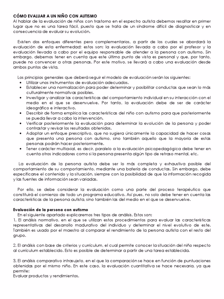 ¿Qué tipo de instrumento se utiliza para evaluar a un niño con TEA?