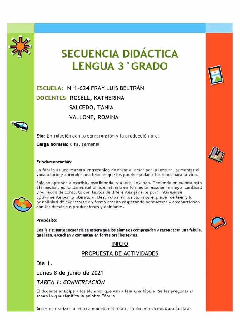 ¿Qué actividades se pueden hacer con una fábula?