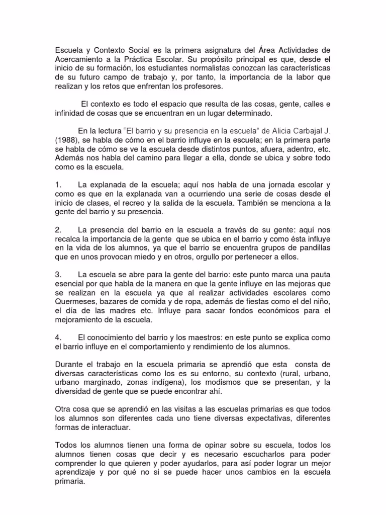 ¿Cuál es el contexto de la educación?