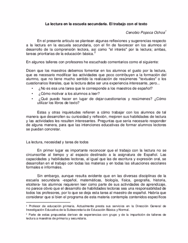 ¿Qué libros se leen en secundaria?