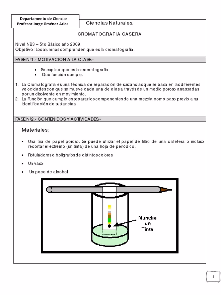 ¿Cómo hacer el experimento de cromatografía?