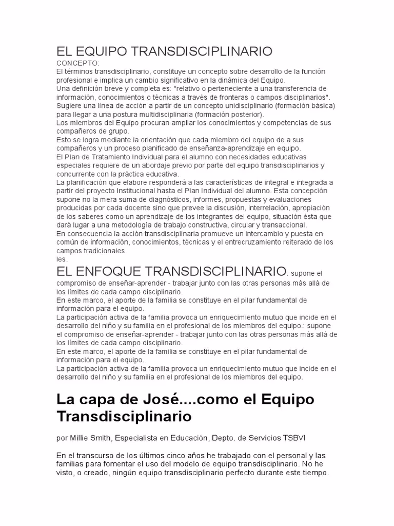 ¿Qué es un equipo multidisciplinario en educación especial?