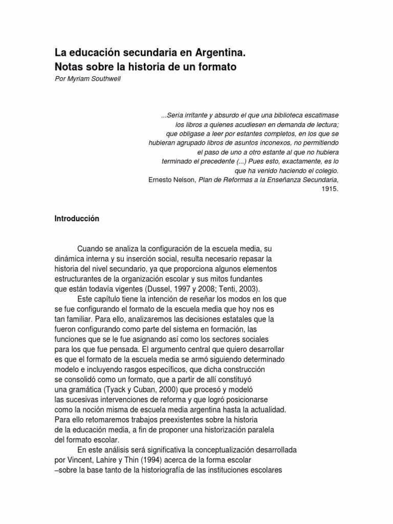 ¿Qué es una buena escuela Dussel Southwell?