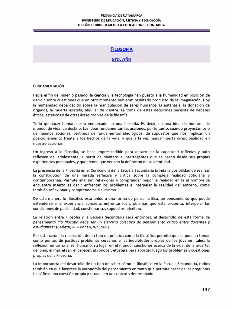 ¿Cuál es el currículo de filosofía?