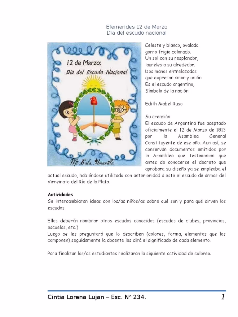 ¿Por qué se celebra el Día del Escudo Nacional el 12 de marzo?