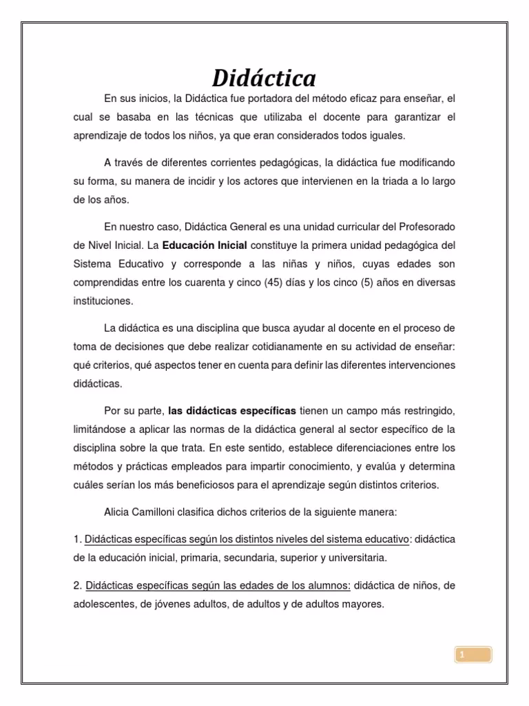 ¿Qué es la didáctica general en educación primaria?