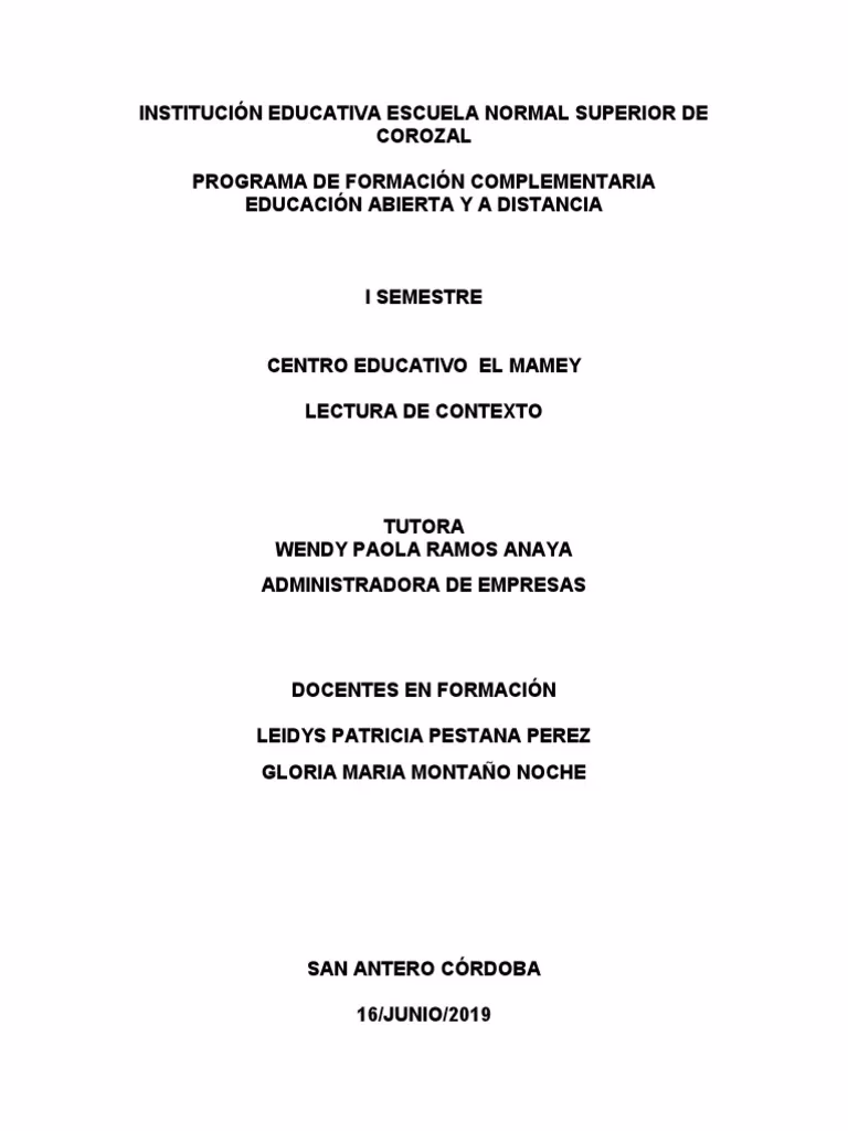 ¿Cuál es el contexto de una institución educativa?