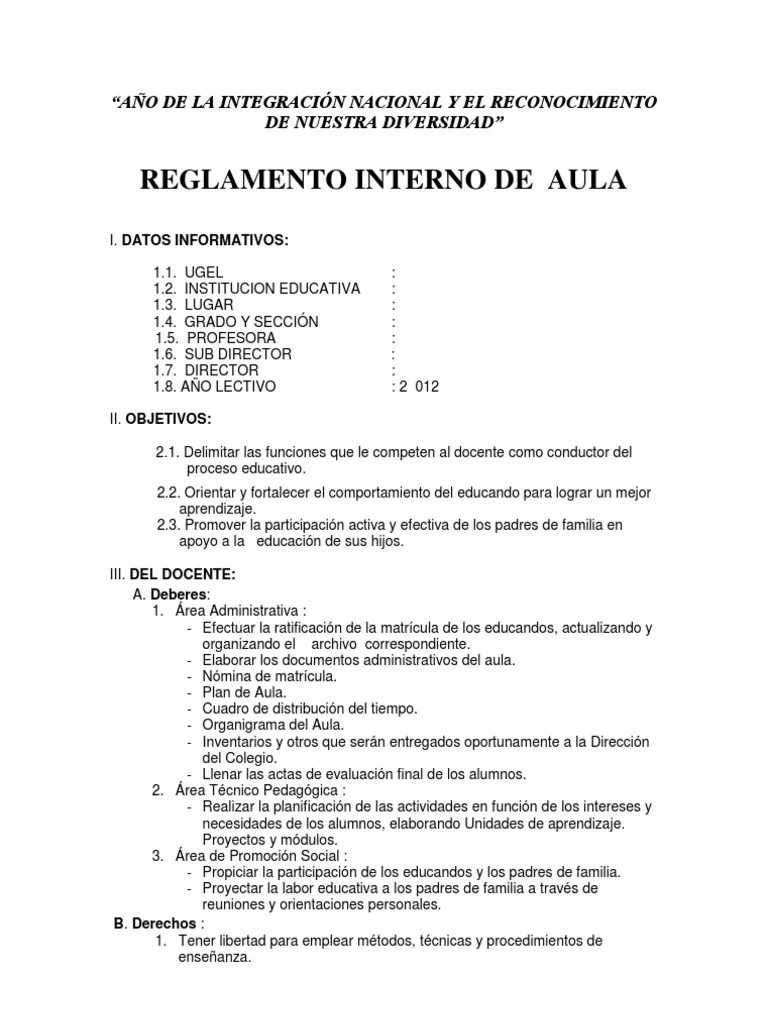 ¿Cómo se redacta un reglamento interno?