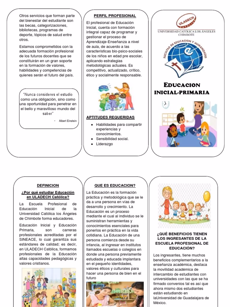 ¿Qué debe llevar un tríptico educativo?