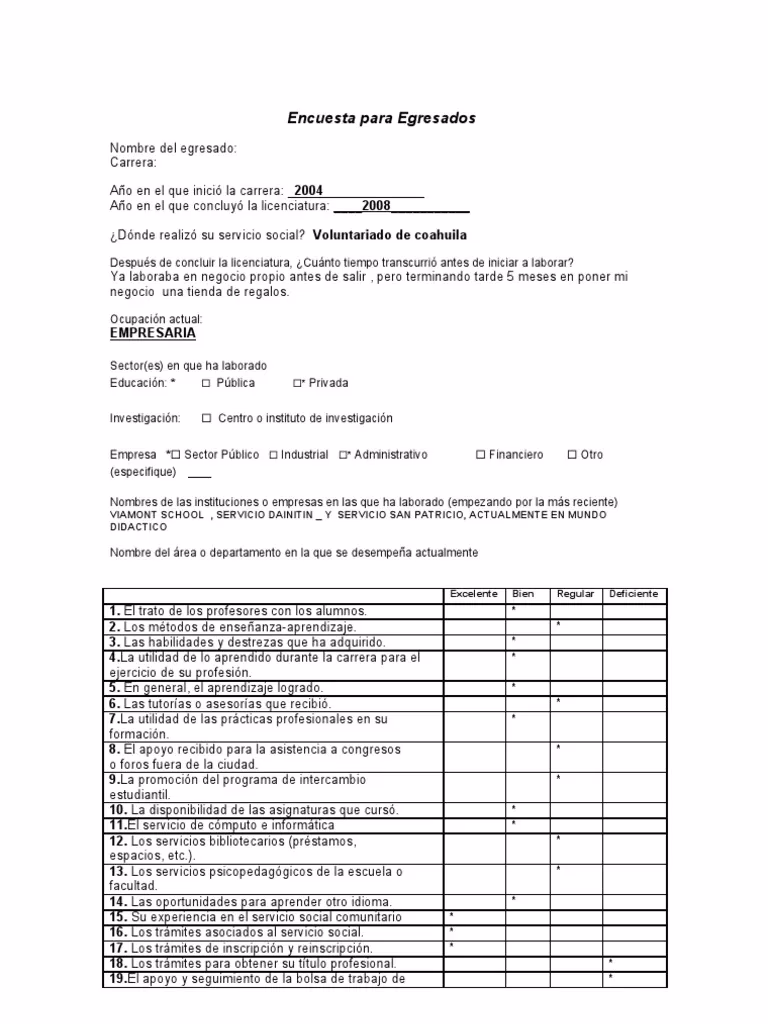 ¿Qué es la encuesta de egresados?