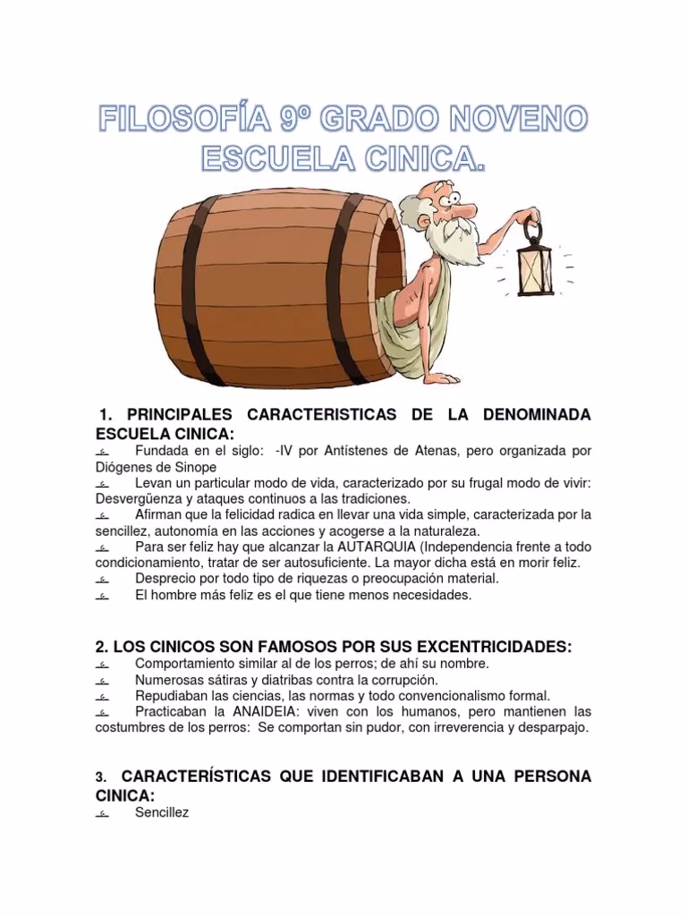 ¿Cuáles son las ideas principales de Diógenes?