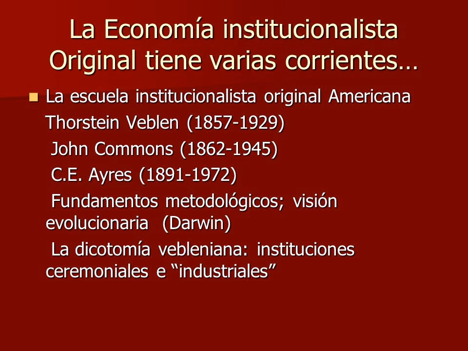 ¿Qué es la teoría económica institucional?