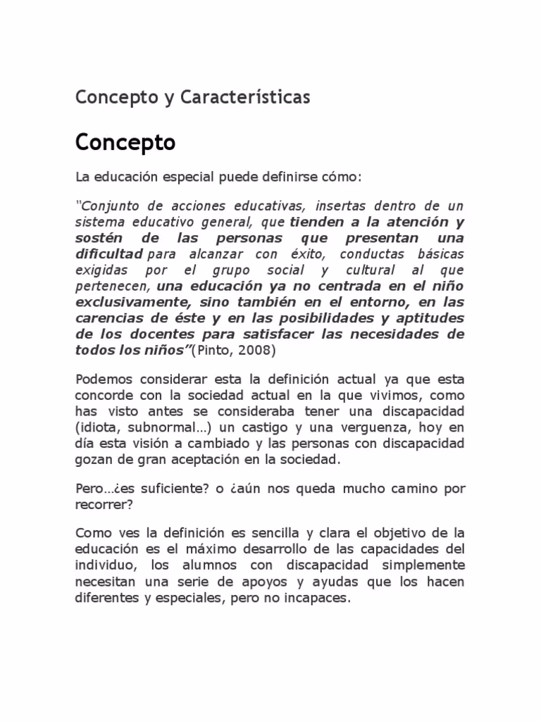 ¿Qué es el concepto de educación especial?