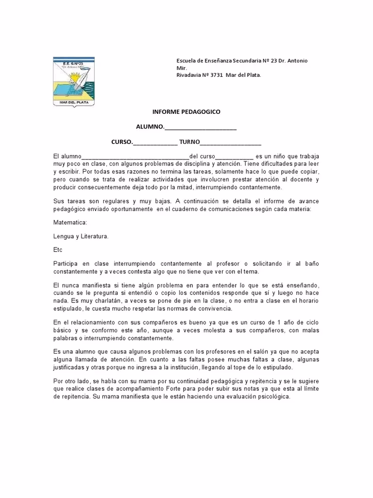 ¿Cómo describir a un alumno con mala conducta?