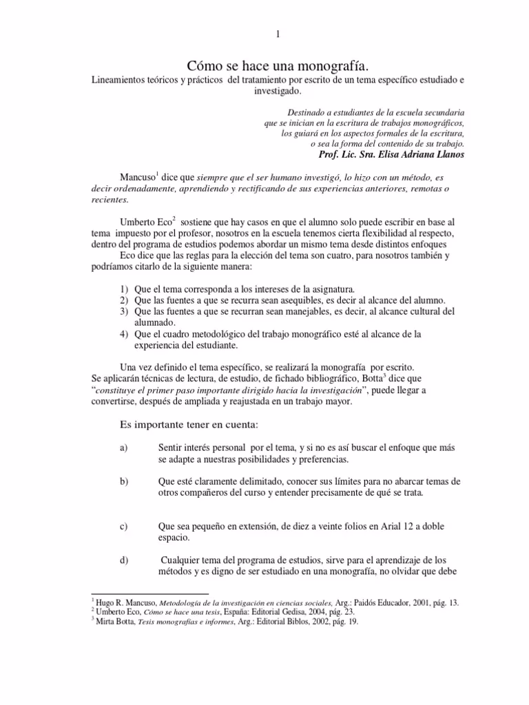 ¿Cómo se realiza una monografía escolar?