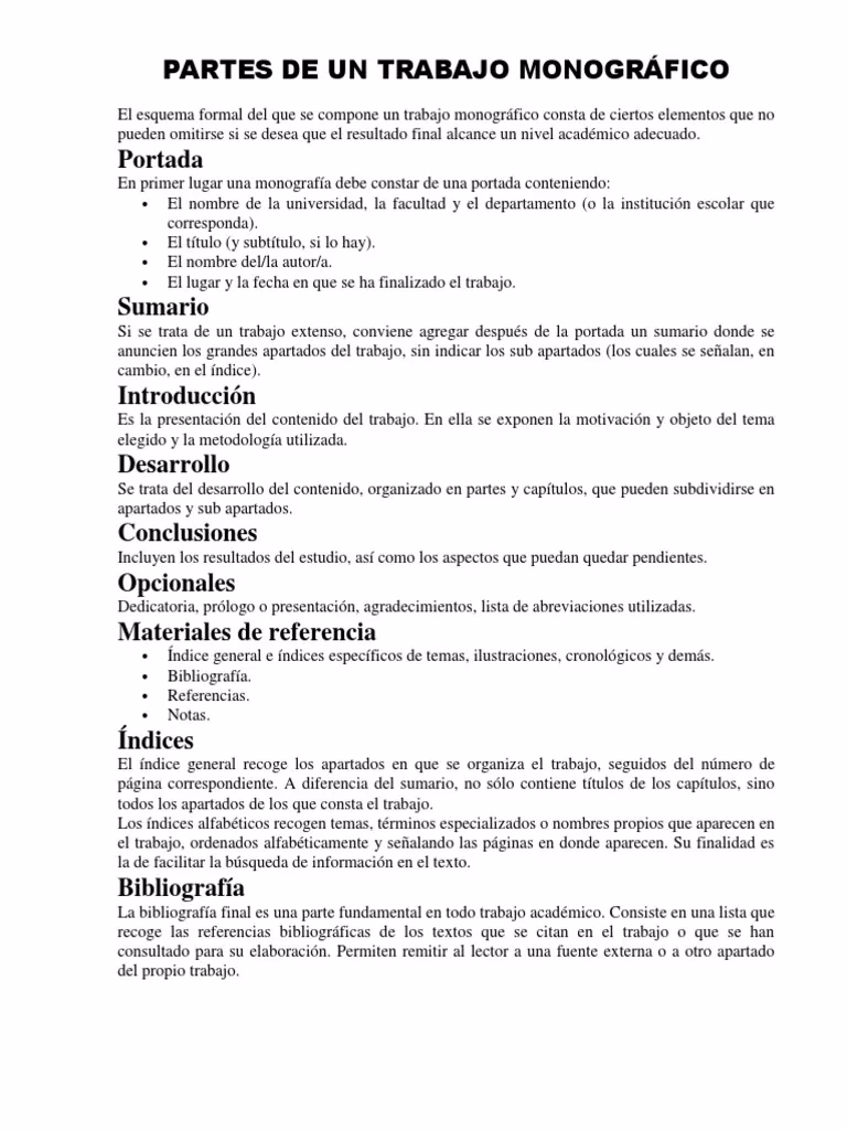 ¿Qué es el trabajo monográfico en el instituto?