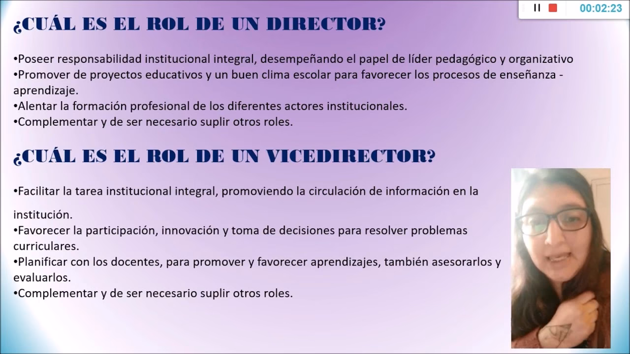 ¿Cuáles son las funciones de una subdirectora de escuela primaria?