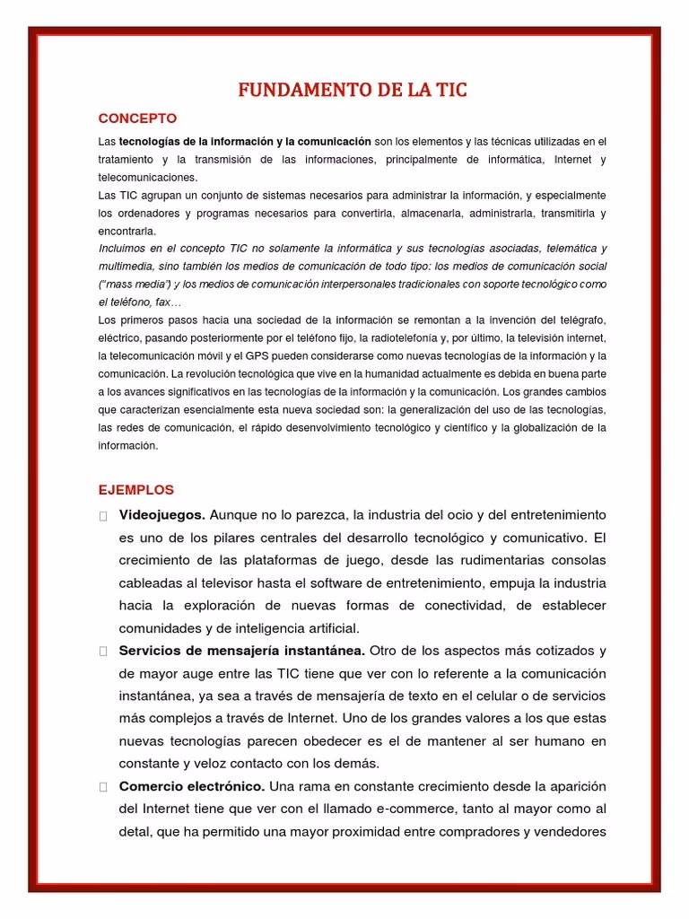 ¿Qué son los fundamentos TIC?