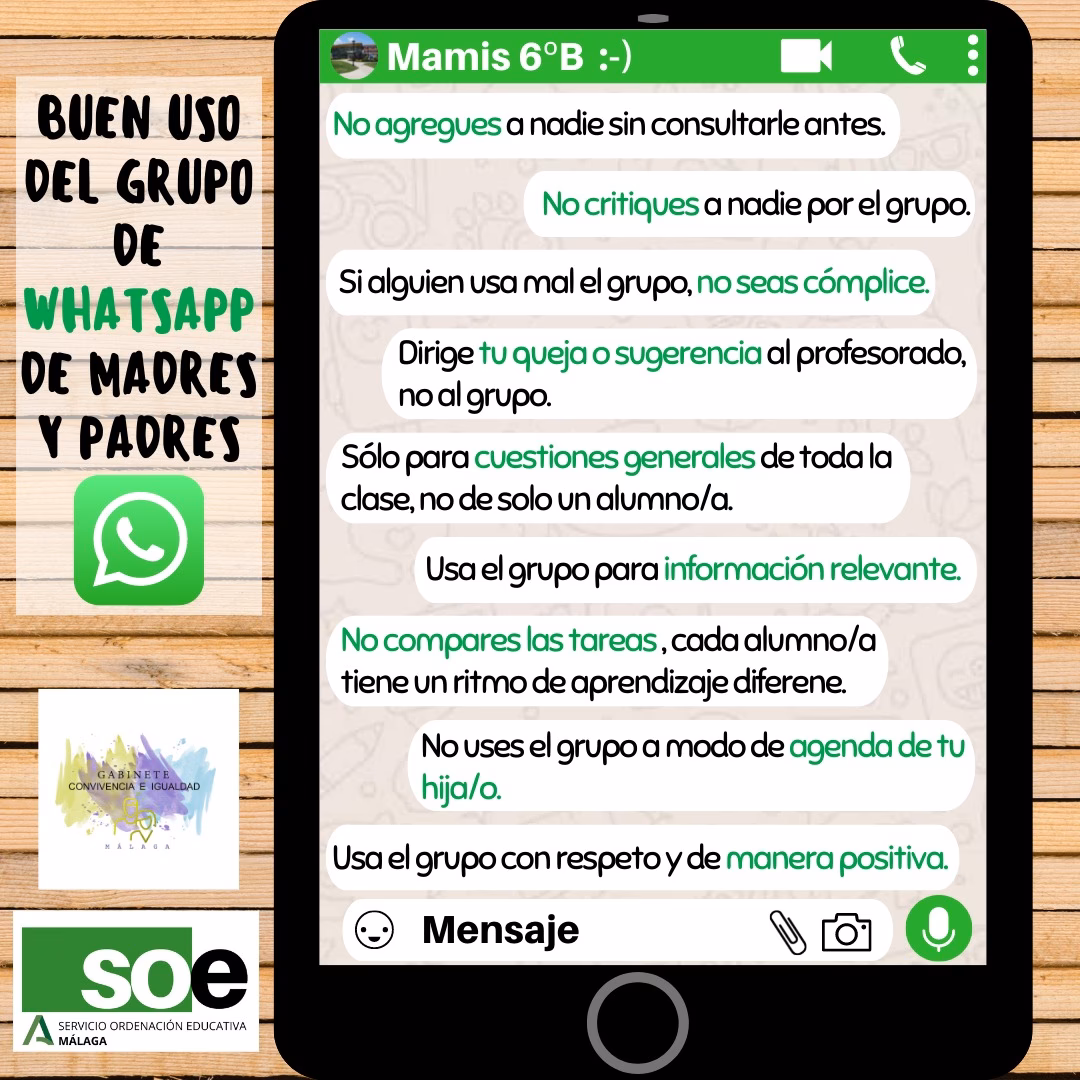 ¿Cuál es el propósito del grupo de WhatsApp para padres?