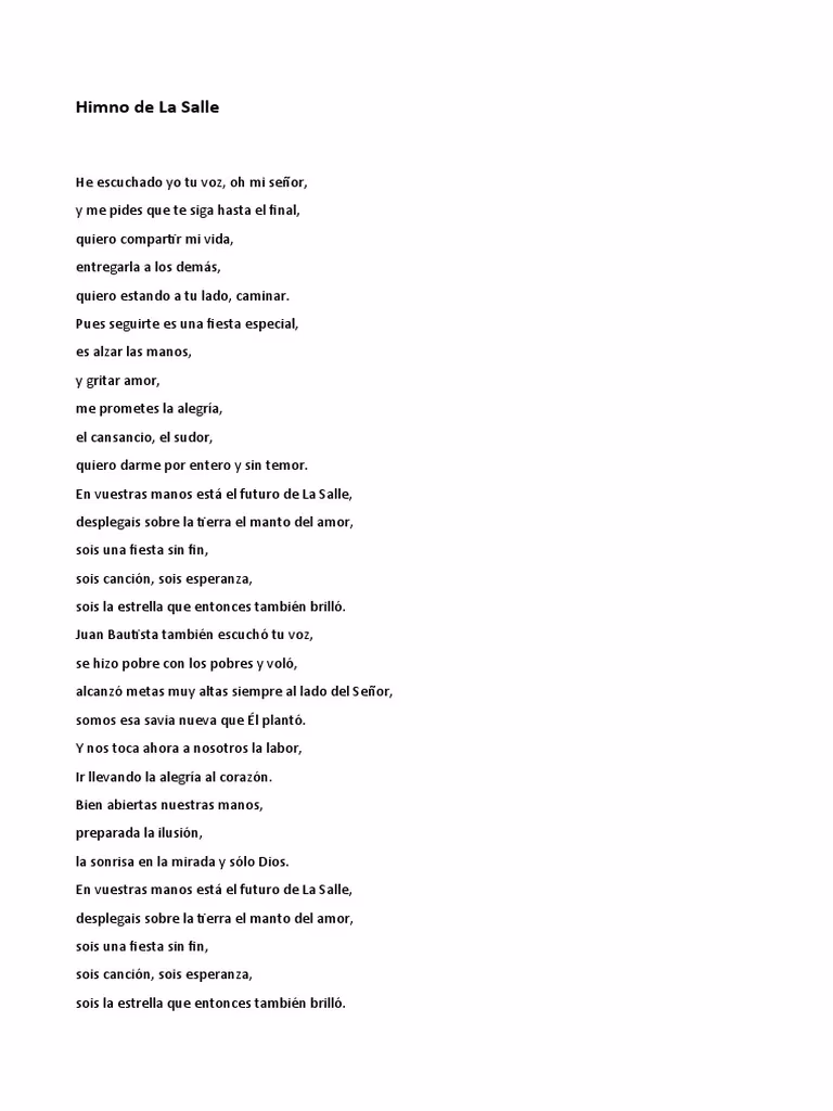 ¿Quién escribió el himno de la Salle?