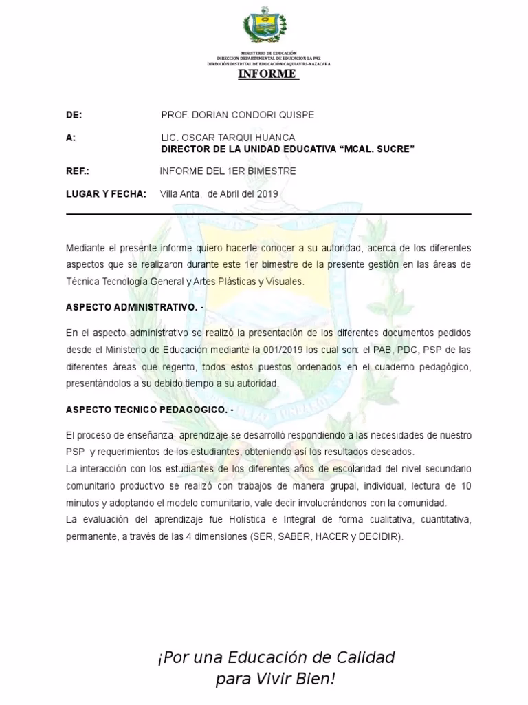 ¿Qué es el informe de la escuela?