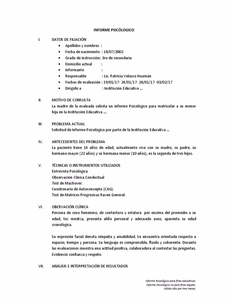 ¿Cómo escribir un informe de psicología educativa?