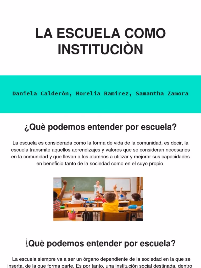¿Cuándo surge la escuela como institución?